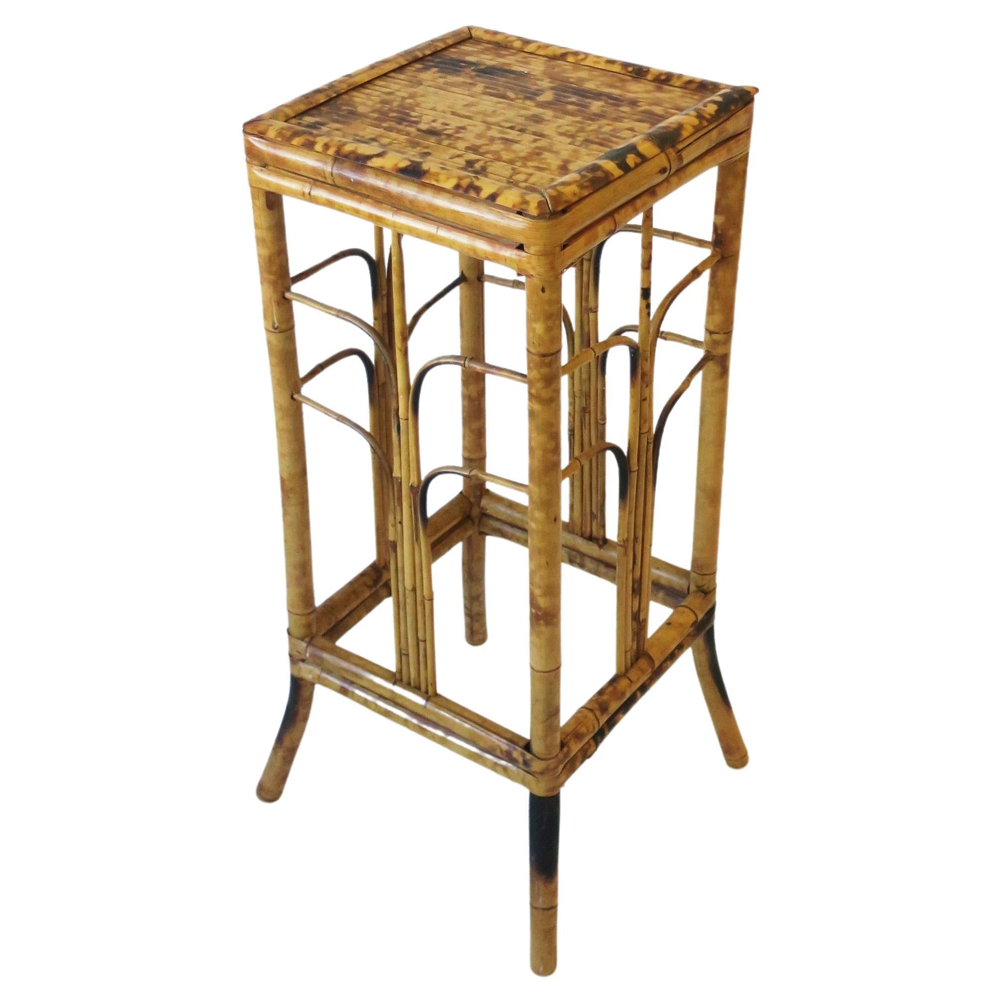 Wicker Bamboo Pedestal Pillar Column Stand