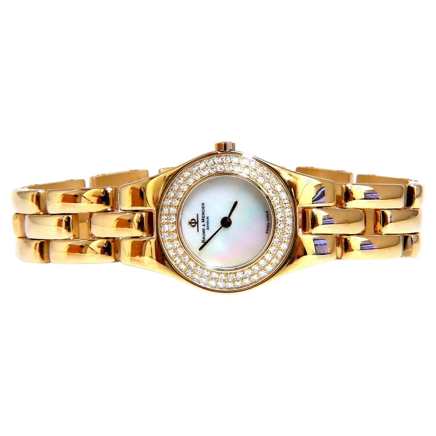 Baume Mercier Ladies Diamond Gold Watch 18 Karat