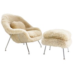 Forsyth Bespoke Eero Saarinen Womb Chair and Ottoman in California Sheepskin