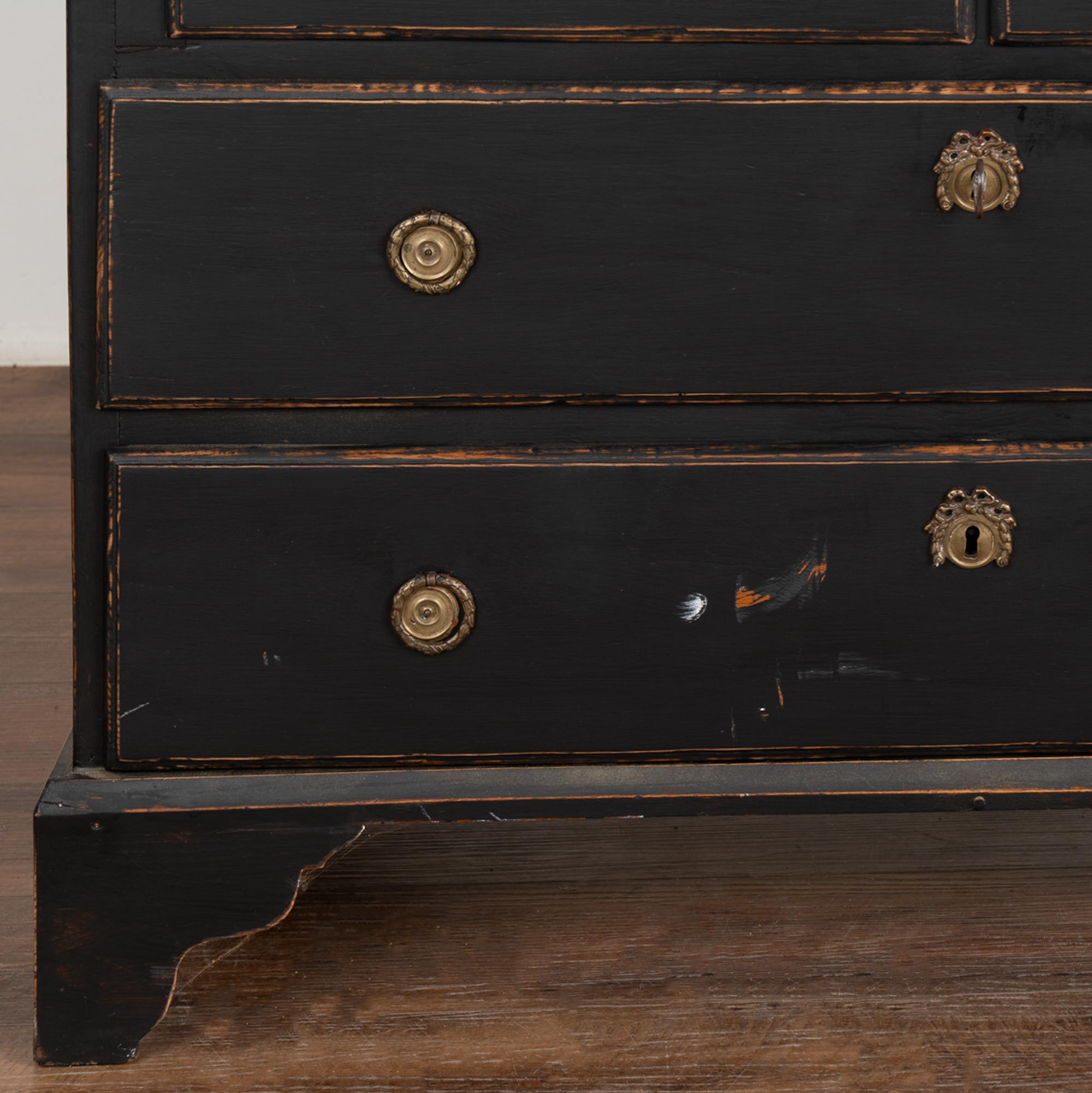 Black Painted Pine Secretary Desk, Sweden circa 1800-40 5