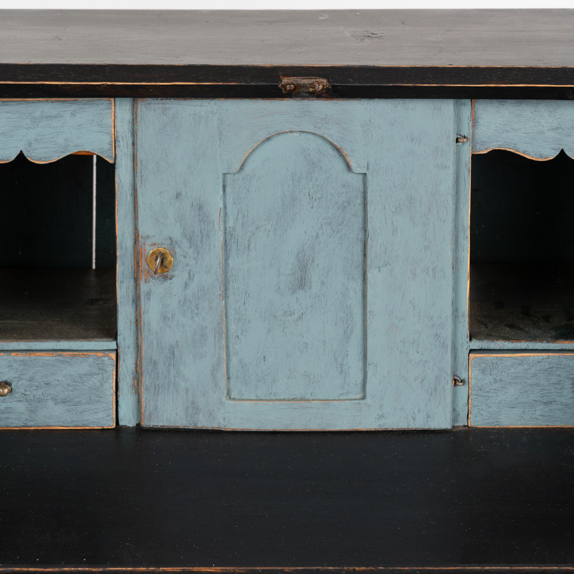 Black Painted Pine Secretary Desk, Sweden circa 1800-40 3