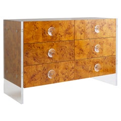 Bond Burled Wood Six-Drawer Dresser