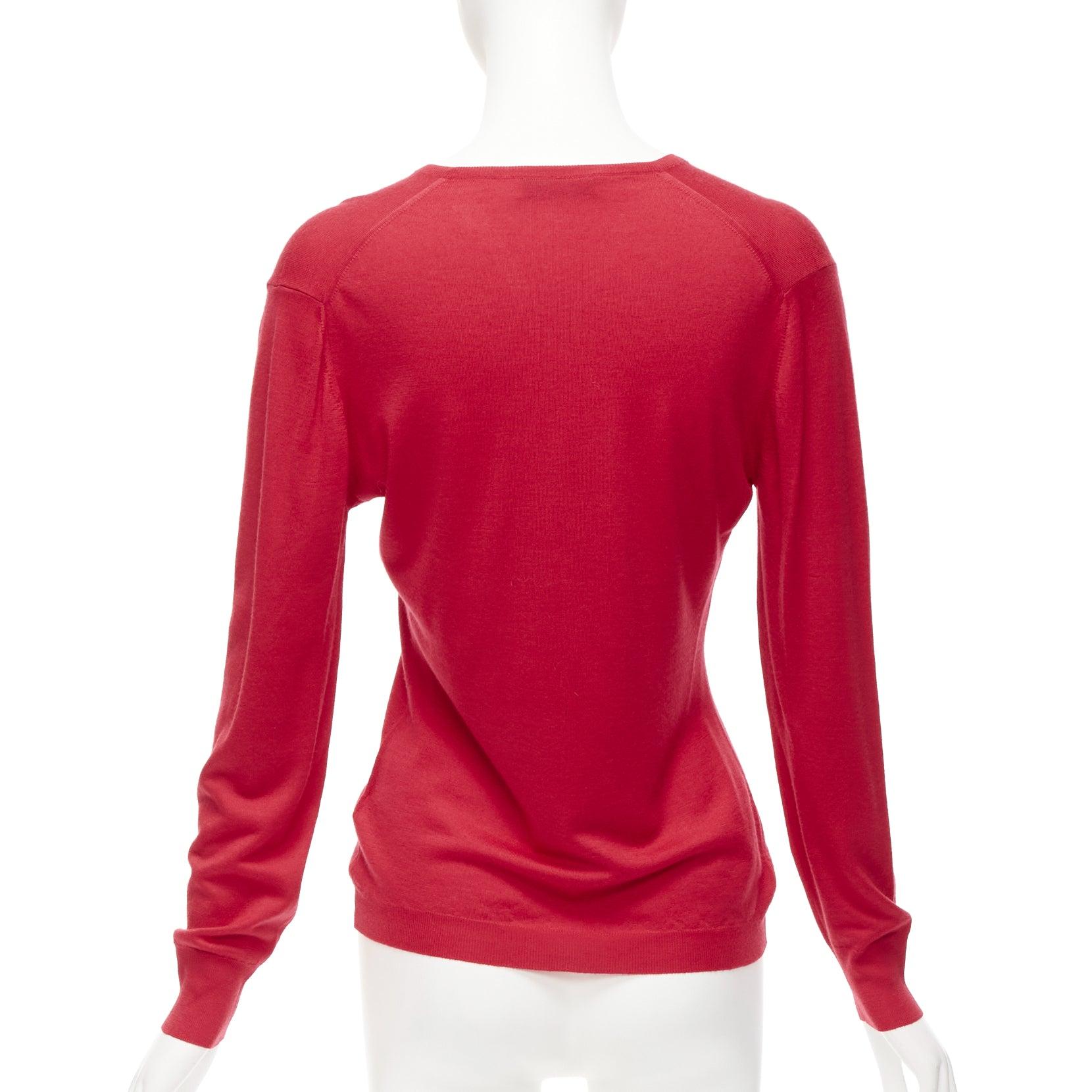 Women's BRUNELLO CUCINELLI JOYCE red cashmere silk button up drop shoulder sweater S For Sale