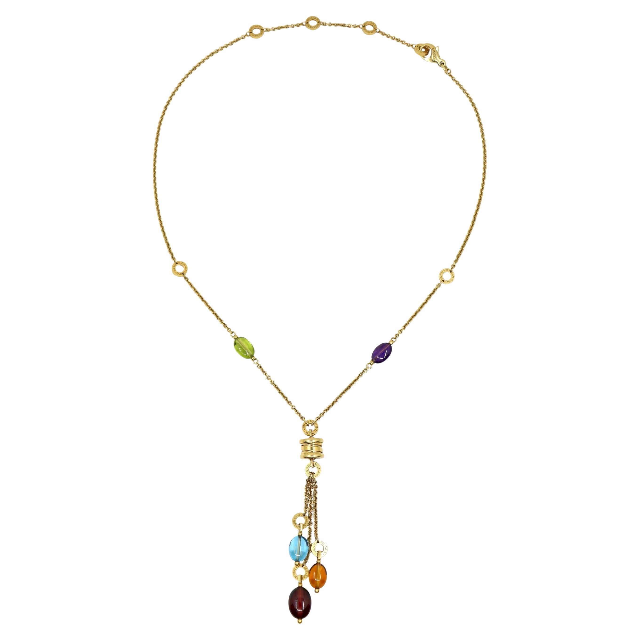 Bulgari B.Zero 18K Gold Multi Gemstone Necklace