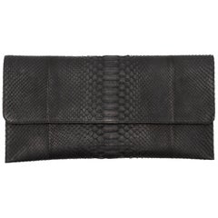 Carlos Falchi Black Python Clutch