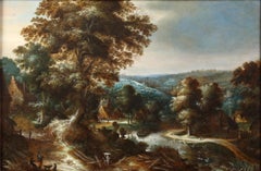 Animated landscape with a river - Carstiaen de Ceuninck (Kortrijk c. 1560 - 1633