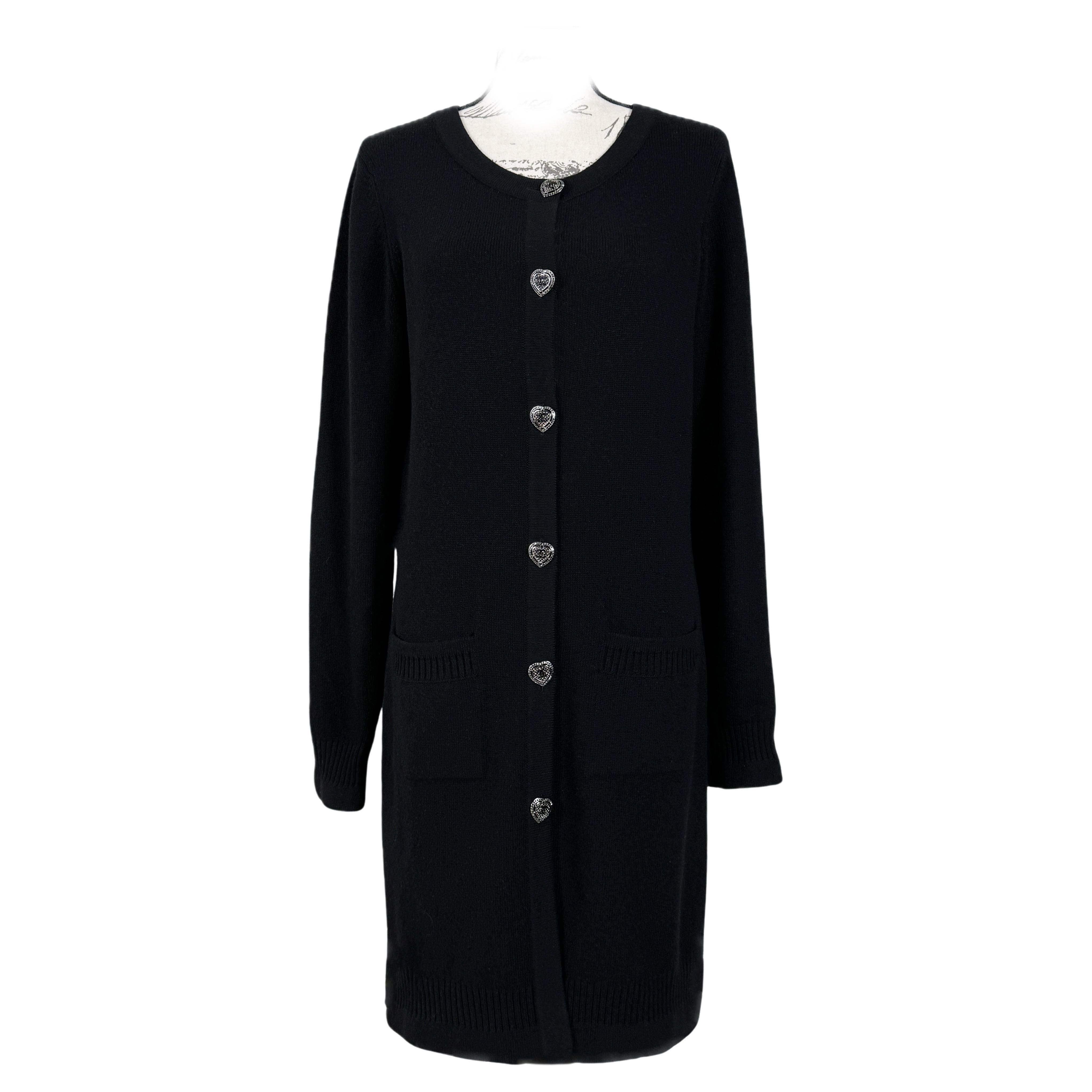 Chanel Paris / Miami CC Heart Buttons Cashmere Cardi Coat