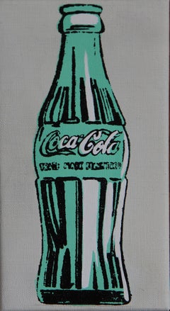 Denied Andy Warhol Coca Cola Bottle linen Painting by Charles Lutz