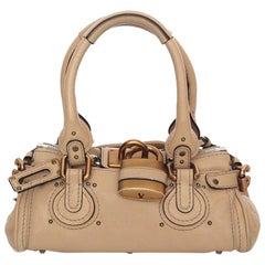 CHLOE beige leather PADDINGTON MINI Satchel Shoulder Bag