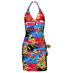 Christian Dior by John Galliano Reggae Rastafari Marley Print Neckholder Dress