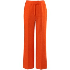 COURREGES c.1970’s Hyperbole Bright Orange High Rise Wide Leg Trouser Pants