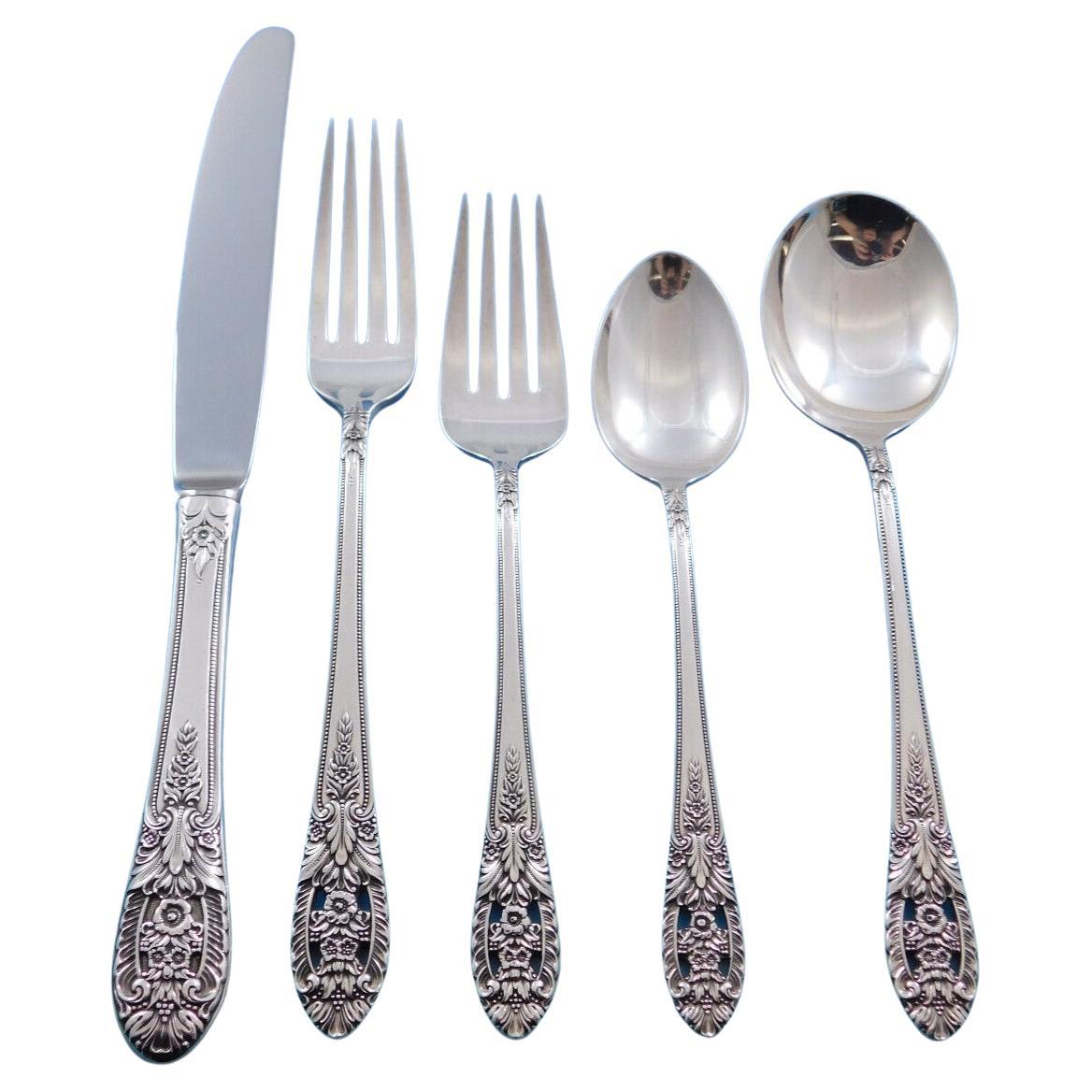 Crown Princess by International Sterling Silver Flatware Set Service 45 Pcs