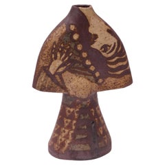 Cubist-Style Studio Stoneware Pottery Vase after Pablo Picasso