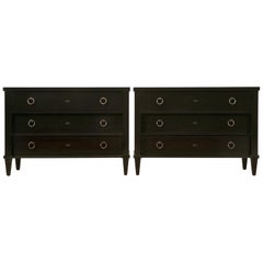 Custom Black Lacquer Commodes or Chests Gunmetal Hardware in Any Dimension