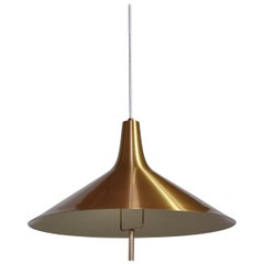 Danish Modern Brass "Fusijamaa" Pendant by Th. Valentiner, Copenhagen, 1950s