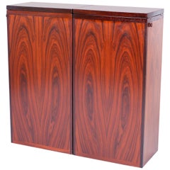 Danish Modern Rosewood Foldout Bar Cabinet