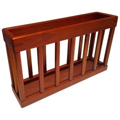 Danish Modern Solid Teak Magazine Rack