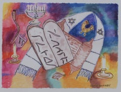 "Ten Commandments, " Mixed Media on Paper signed by David Barnett