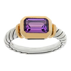 David Yurman Novella amethyst 18k & sterling silver ring