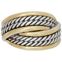 David Yurman Origami 18k yellow gold & sterling silver ring