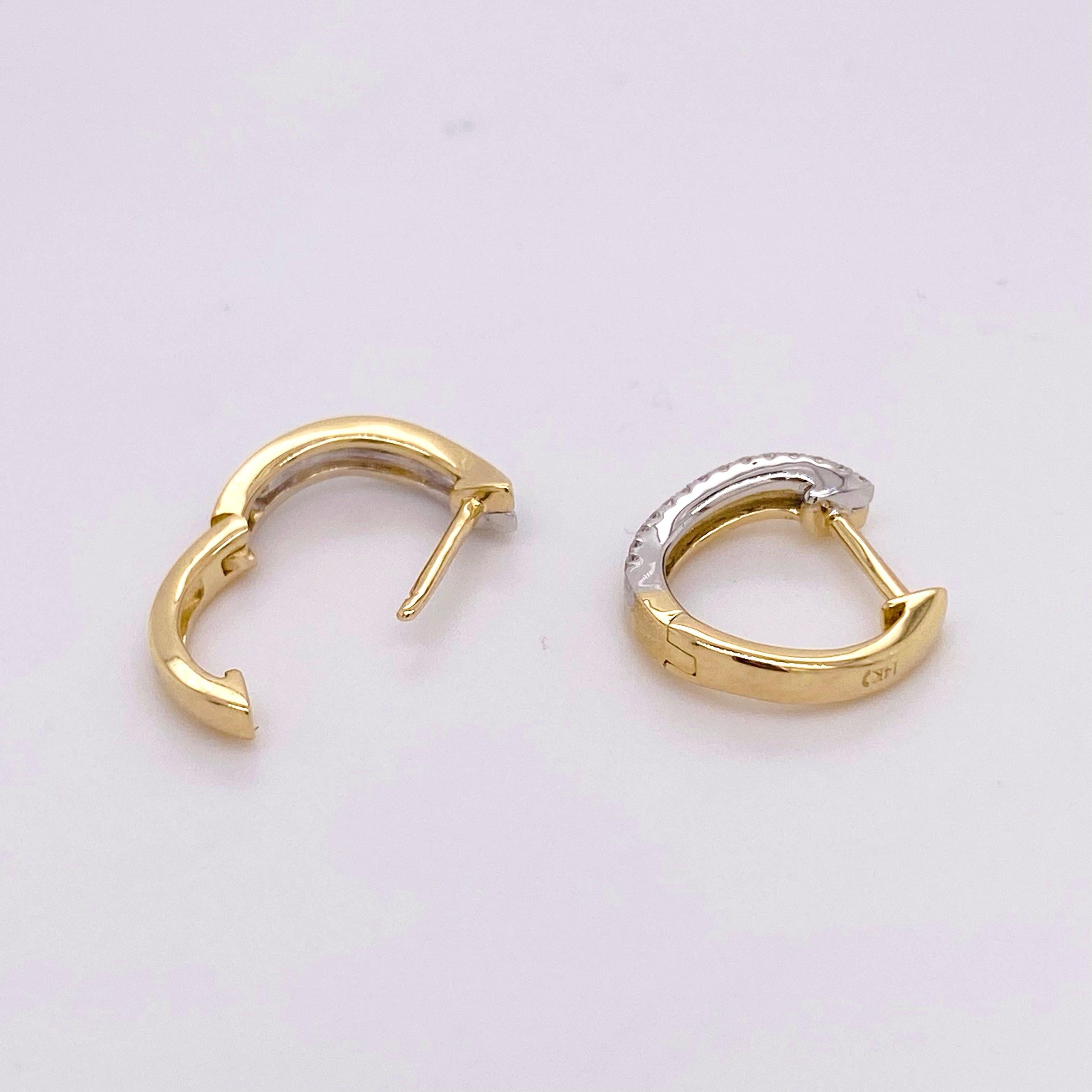 gold huggie hoop earrings with diamonds