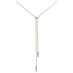 Diamond Lariat Necklace, 14K Yellow-White Gold Choker, Bolo, Y Neck, NK6123M45JJ