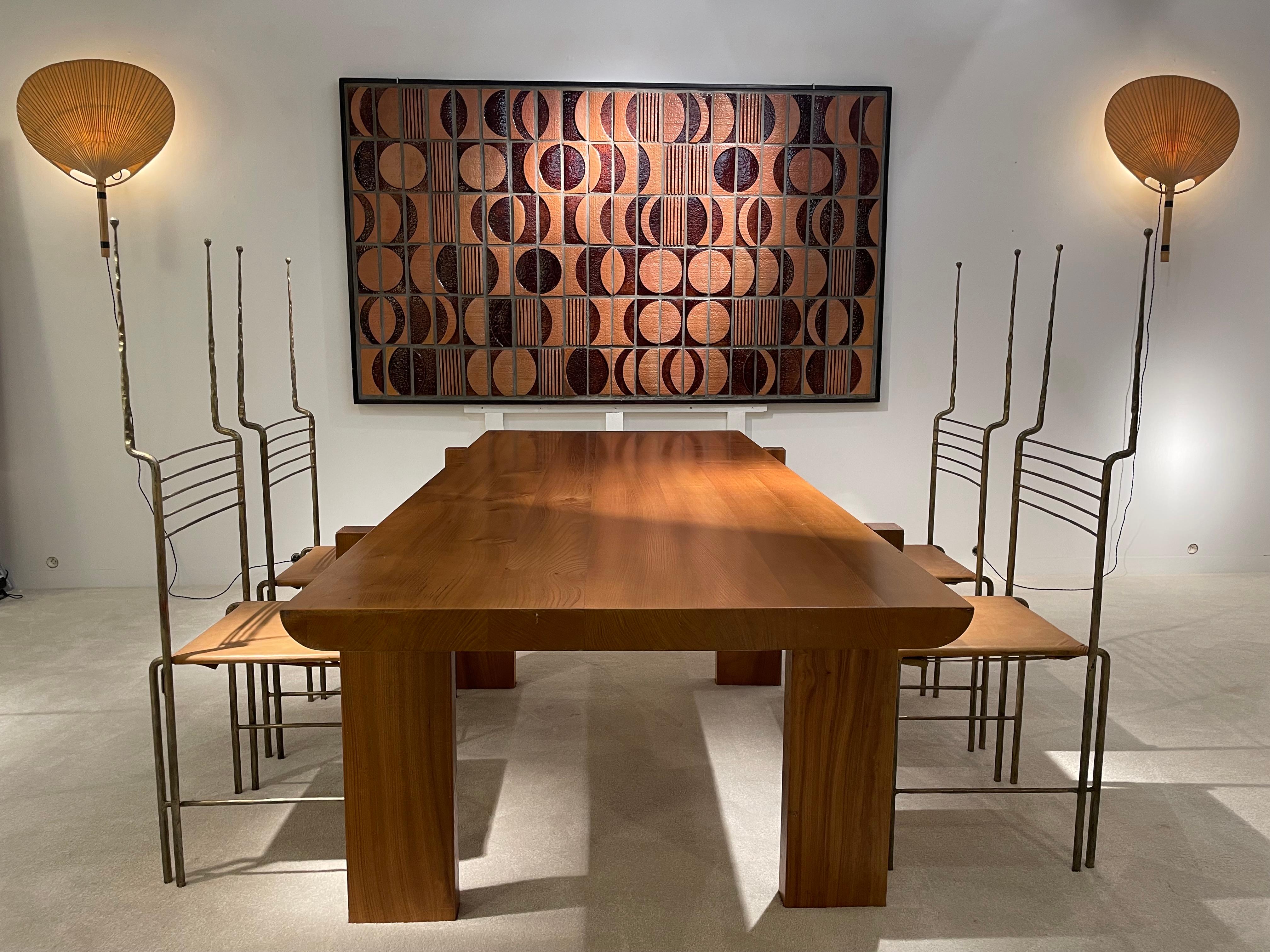 Elm dining table by Luigi Gorgoni 
 from 1970