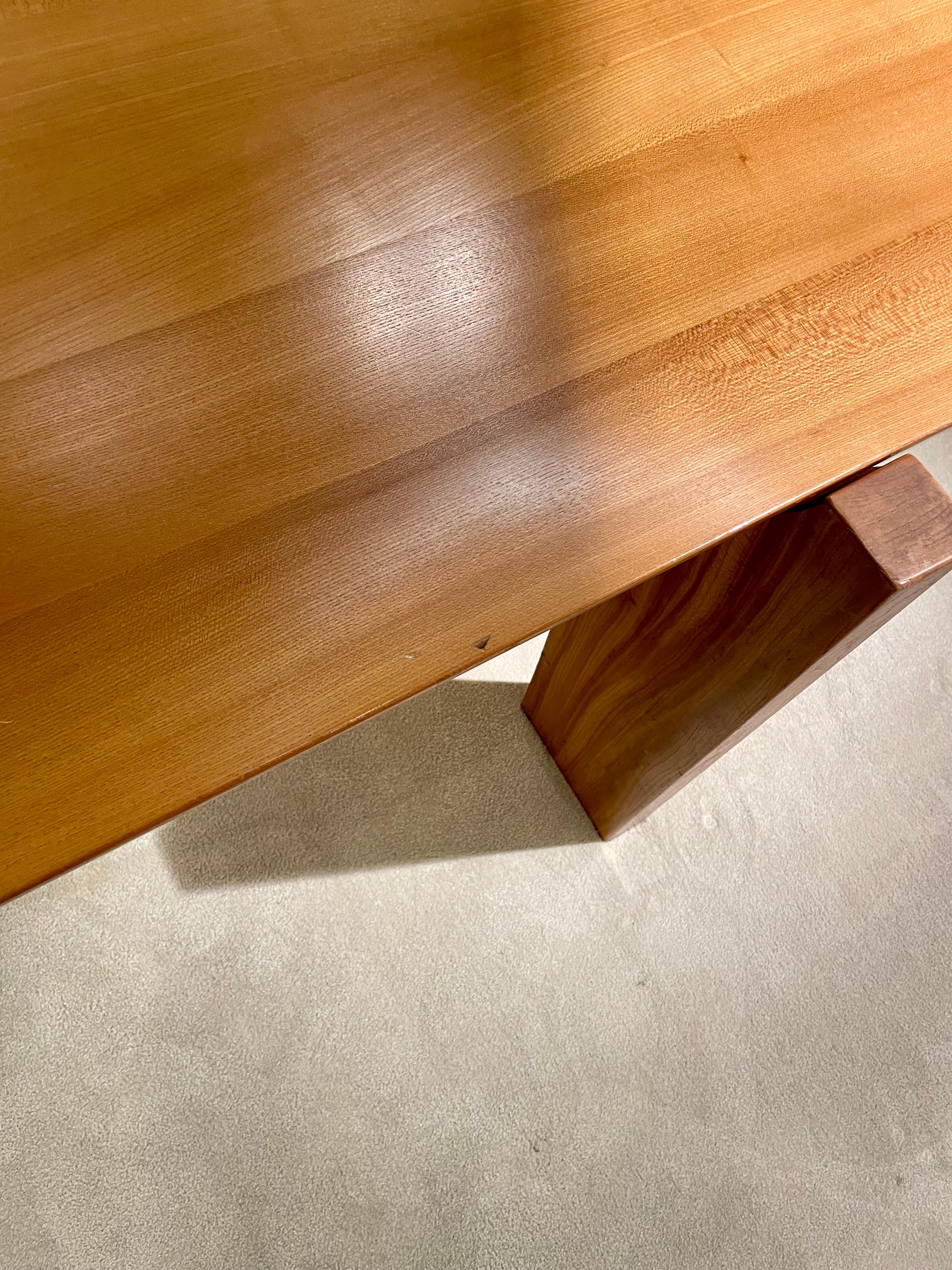 Wood dining table By luidgi Gorgoni  For Sale