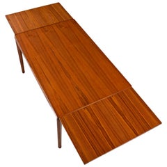 Draw Leaf Expanding Vejle Stole Danish Teak Dining Table