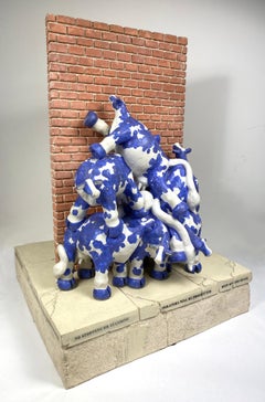 "The Wall" (2000) By Dwight Davidson, Original Stoneware Sculpture