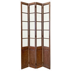 Early 20th Century Chinese Four-Panel Room Divider