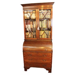 Edwardian Cylinder Desk Bookcase / Secretary