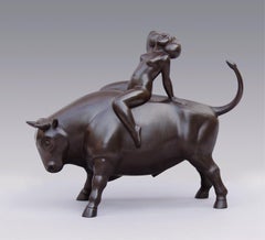 Europa Bronze Sculpture Mythology Bull Zeus Female Nude Contemporary