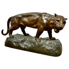 Ferocious Bronze Tiger Statue