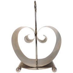 Fred Farr for Revere, Chromed Spring Steel Magazine Rack, Industrial Design