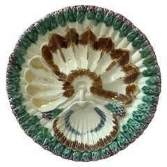 French Majolica Asparagus Plate Longchamp, circa 1890