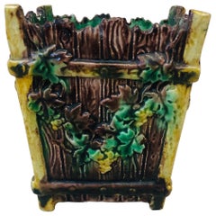 French Majolica Palissy Jardinière with Grapes Thomas Sergent, circa 1880