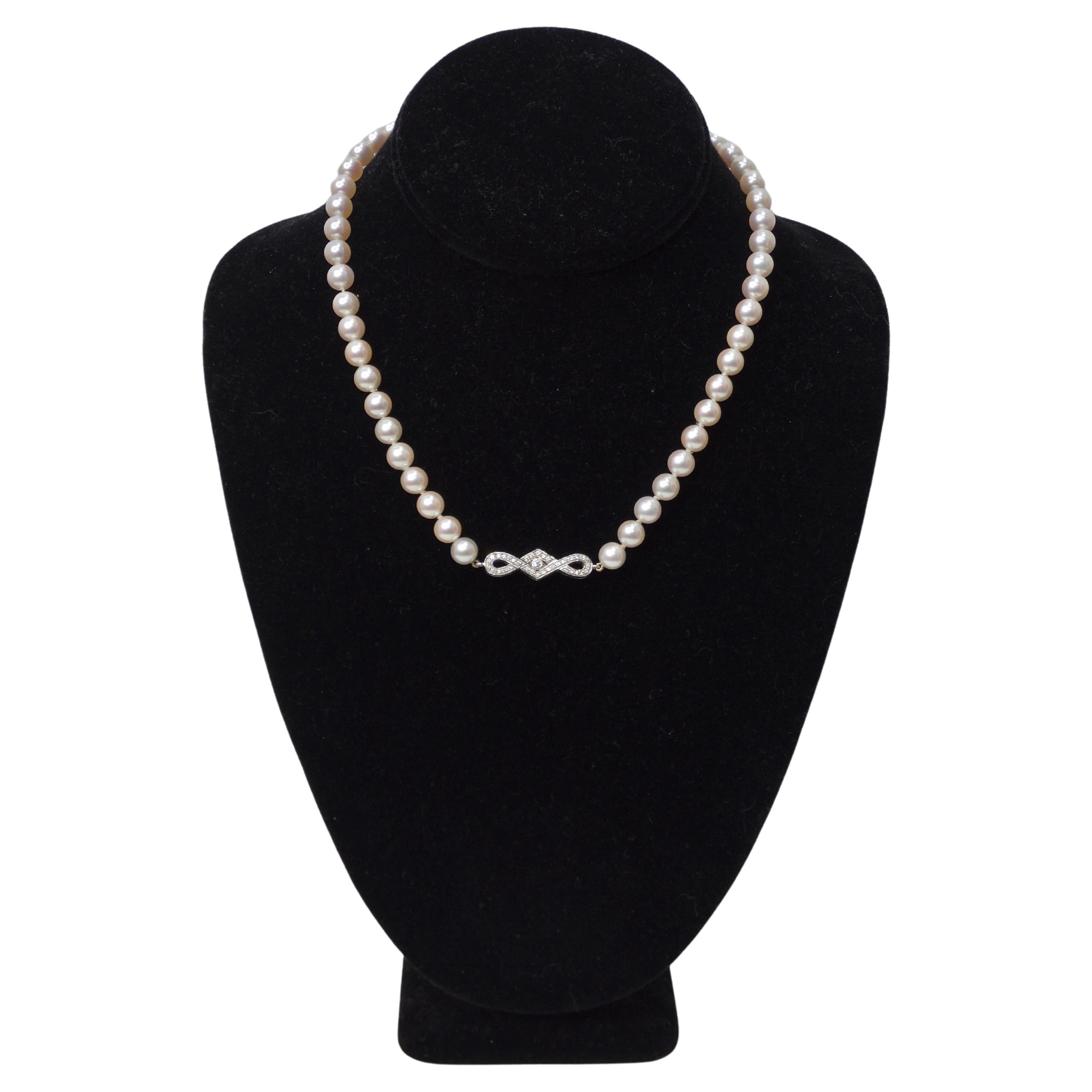 Freshwater Pearl & Diamond Necklace