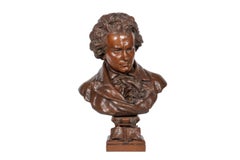 A Monumental, Richly Patinated Bronze Bust of Beethoven by G. Leroux