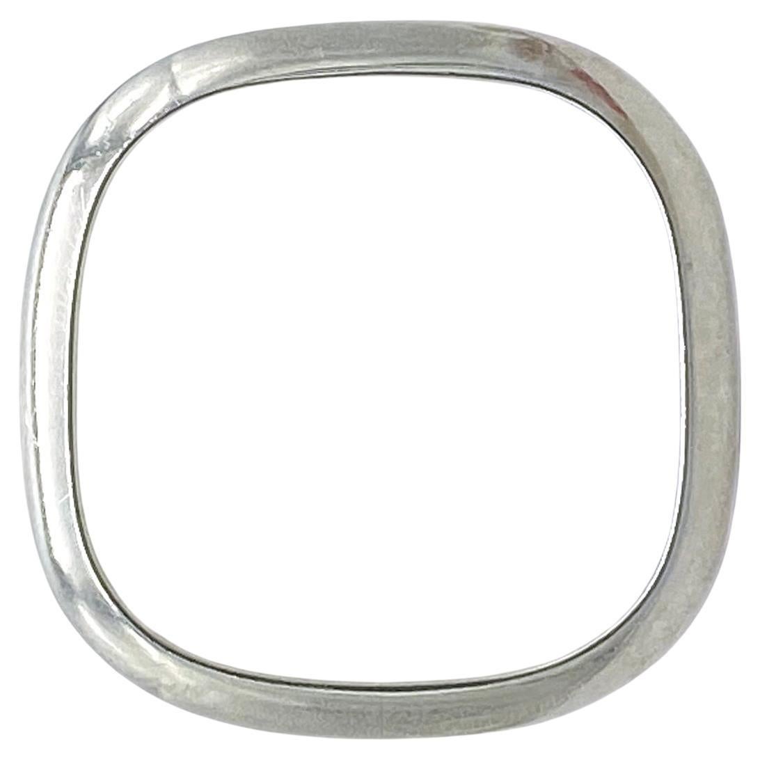 Geometric Solid Sterling Silver Bangle-2