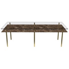 Ghidini 1961 Legs Rectangular Dining Table with Emperador Dark Marble Top