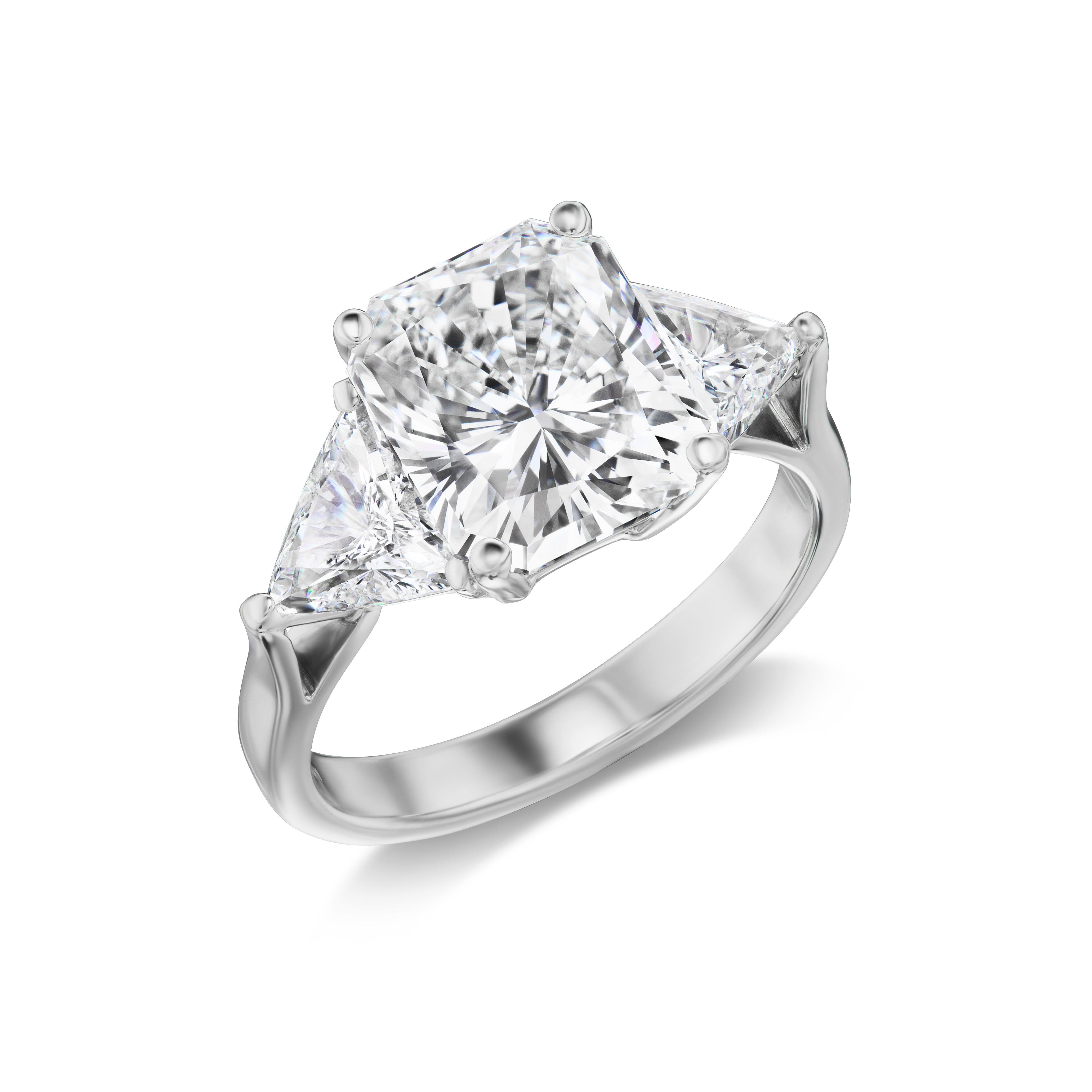 3 ct rectangle diamond ring