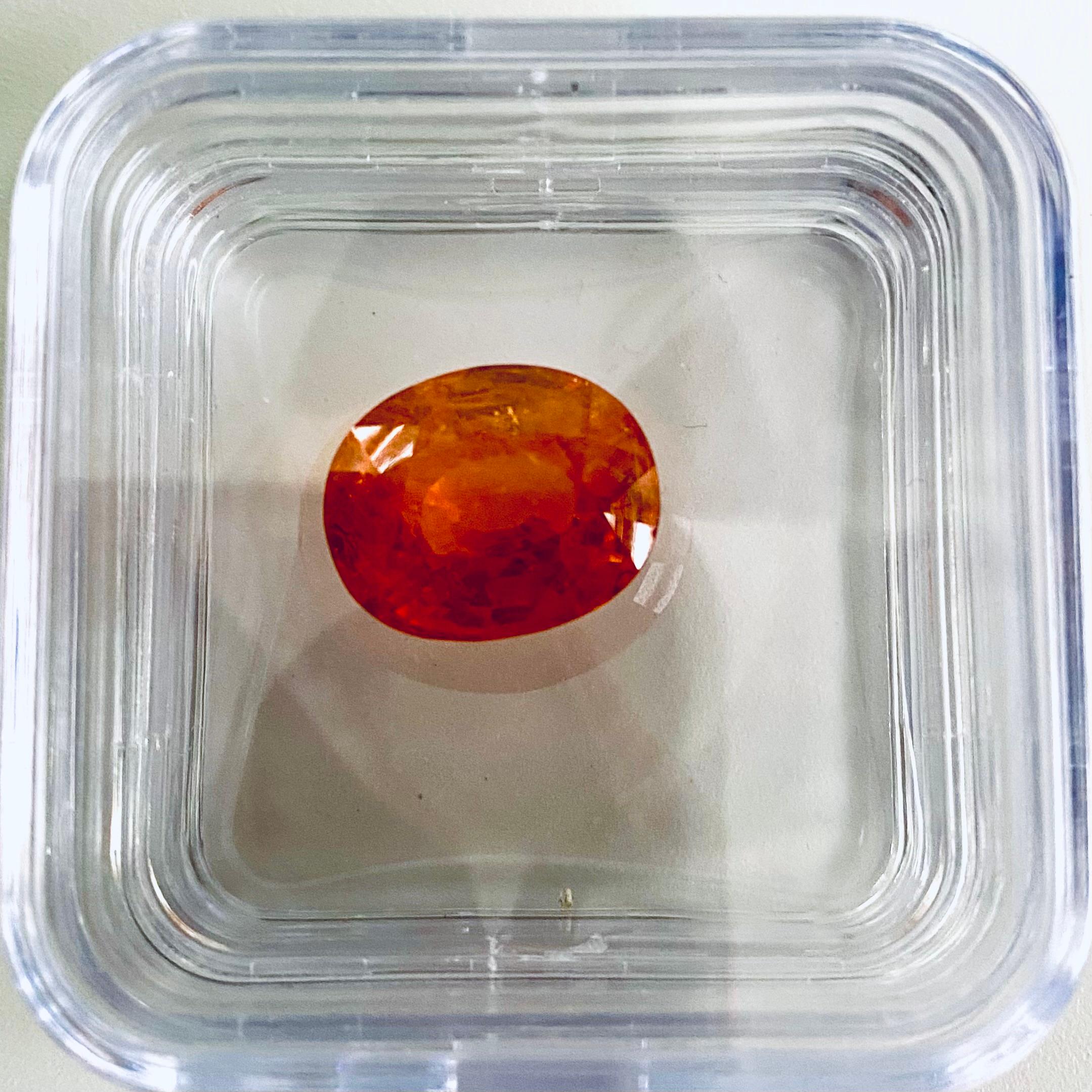 Contemporary GIA No Heat Natural Transparent Orange Spessartite Garnet Weighing 27.88 Carats 