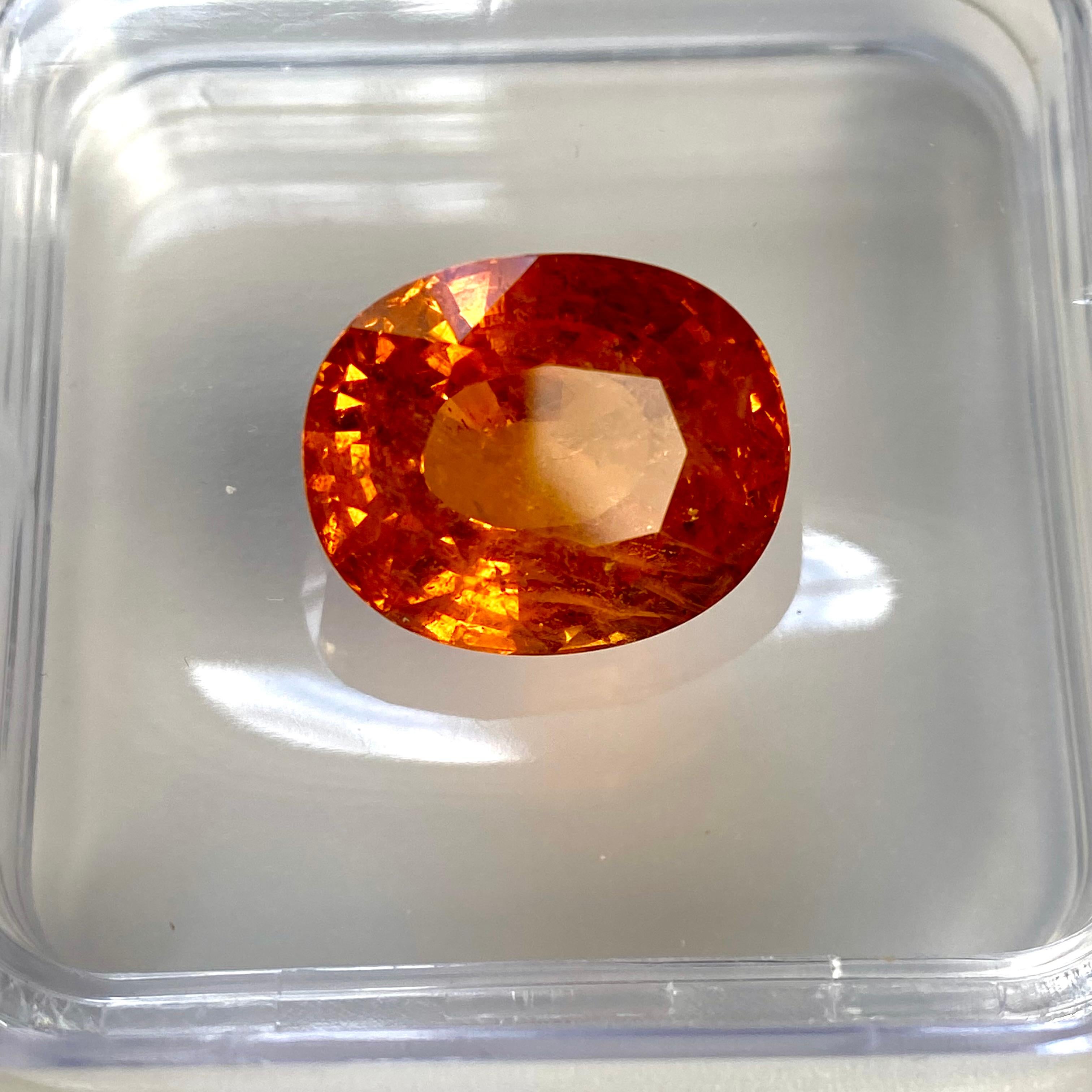 GIA No Heat Natural Transparent Orange Spessartite Garnet Weighing 27.88 Carats  1