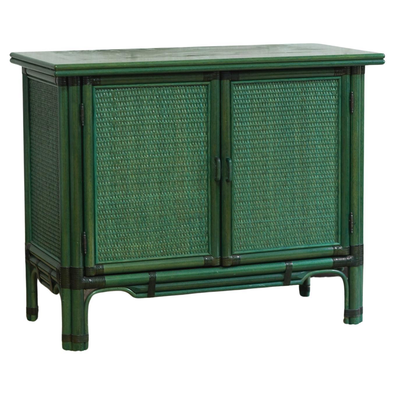 Green lacquered sideboard, 1980s