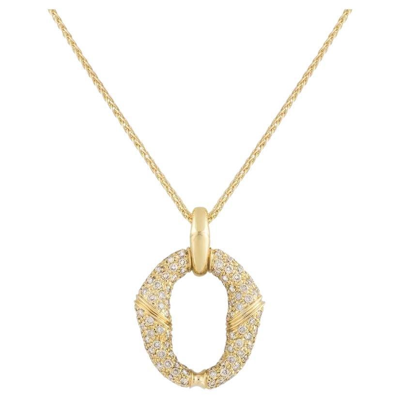 Gucci Yellow Gold Diamond Bamboo Pendant