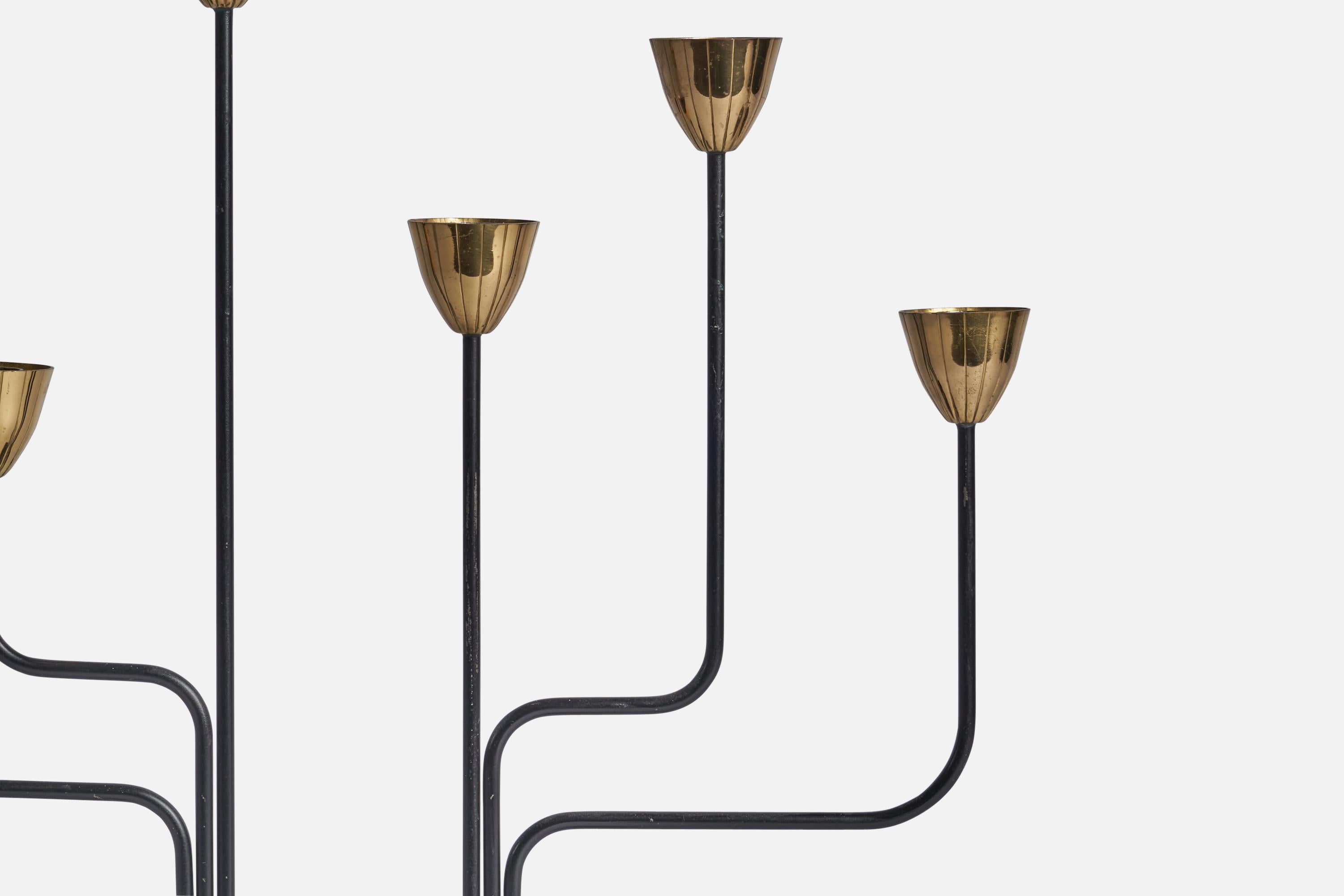 Swedish Gunnar Ander, Candelabra, Brass, Metal, Sweden, 1950s For Sale