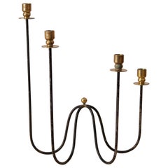 Gunnar Ander, Organic Candelabra, Brass, Painted Metal, Sweden, 1950s