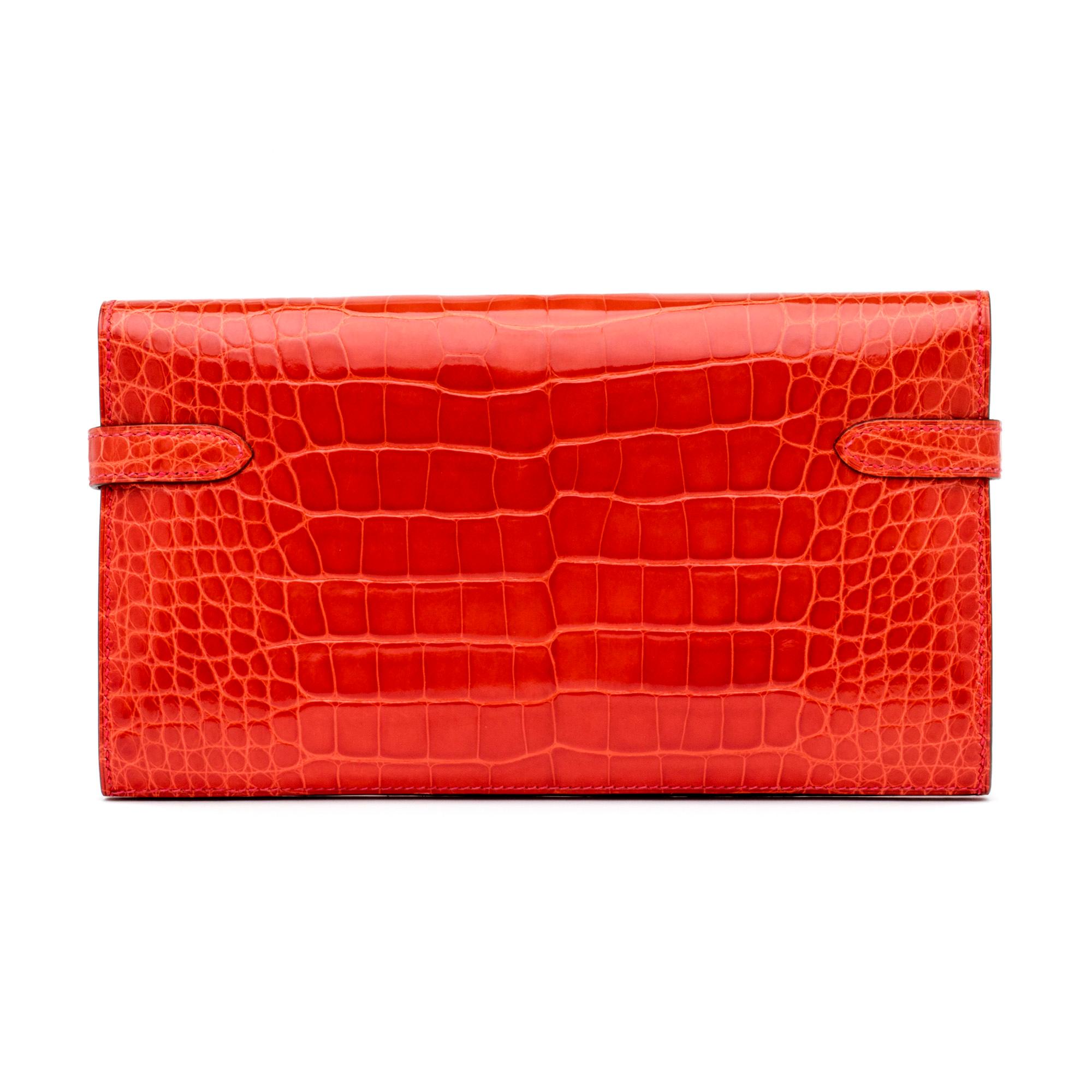 hermes orange clutch