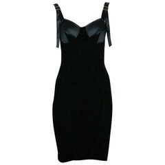 Jean Paul Gaultier Iconic Schwarz Bondage Kegel BH Mini Bodycon Kleid Größe S